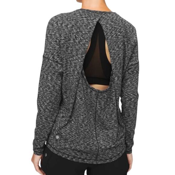 Lululemon Get Set Long Sleeve Spaced Out Space Dye Black White - Picture 6 of 7